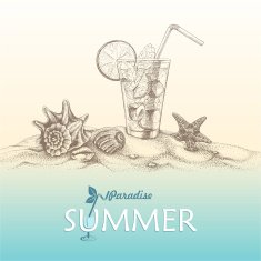 Summer paradise hand-drawn illustration