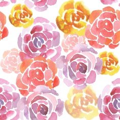 Watercolor roses seamless texture