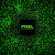 Abstract Pixel Green Bright Glow Background