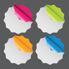 Paper labels with different corner and place for your text