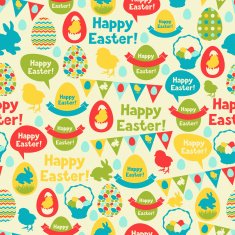 Happy Easter seamless pattern N2