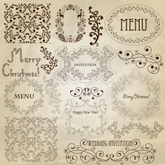 Vector vintage design elements N4