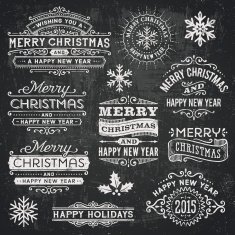 Christmas and Holiday Chalkboard Badges