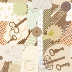 seamless pattern with scrapbook design elements N2