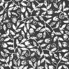 Chalk leaves blackboard seamless pattern background