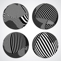 abstract round style black and white stripe pattern background