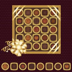 Box of chocolates with a ribbon