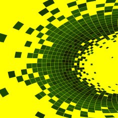 abstract green check pattern with yellow background