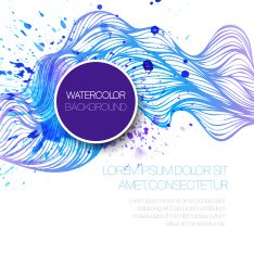 Watercolor wave background Vector illustration N8