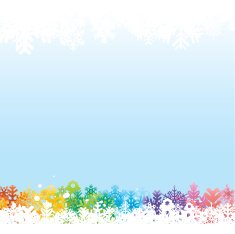 Colorful snowflake border