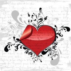 Abstract Peeling Heart on Grunge Background