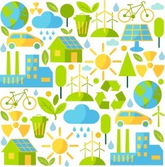Seamless background with ecology icons N3