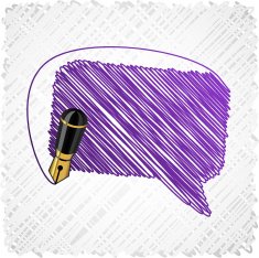 Scribbled speech violet shape N2