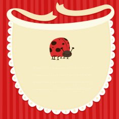 Red Baby Bib Frame with Ladybug