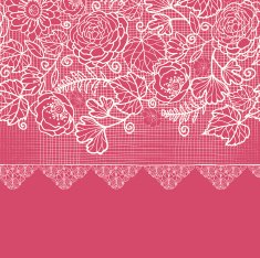 Lace Floral Border Horizontal Seamless Pattern