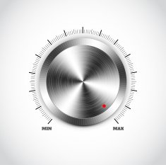 Realistic metal button with circular processing