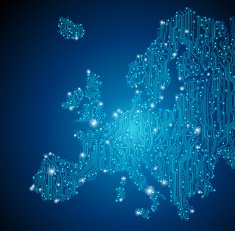 Europe Map Technology Background