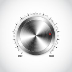 Realistic metal button with circular processing N2