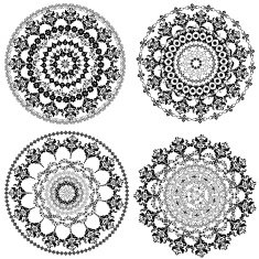 Set of vintage round arabesques