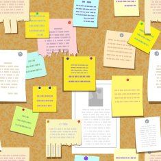 seamless cork bulletin board with notes advertise