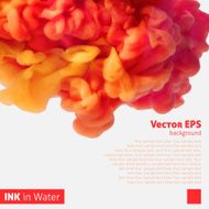 Orange color ink cloud in water