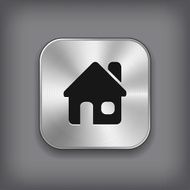 Home icon - vector metal app button