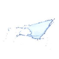 Blue water splash isolated on white N42