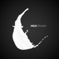 Milk splash isolated on black background N21