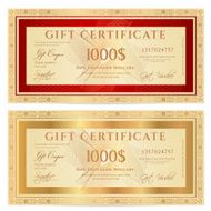 Voucher ( Gift certificate coupon) scroll pattern frame (money currency check)