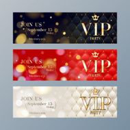 Set of VIP party banners templates