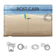 vector vintage summer and beach themed post card design