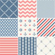 Navy vector seamless patterns set N2