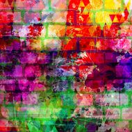 Colorful grunge art wall illustration N2
