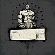 Boxing Champion - Standing Pose Graffiti Grunge Banner Version