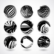 abstract black stripe round shape background