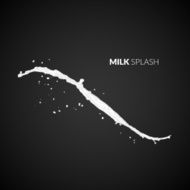 Milk splash isolated on black background N22