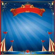 Square blue night circus invitation