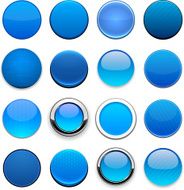 Blue high-detailed round web buttons