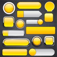 Yellow high-detailed modern buttons