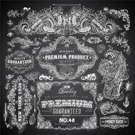 Chalkboard frames and elements set N2