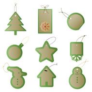 Vector Gift tags with christmas theme N2
