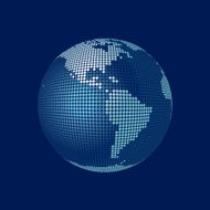 3D vector globe america