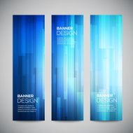 Blue low poly vector vertical banners with polygonal abstract lines