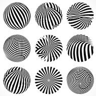 abstract black and white round style stripe shape background N2