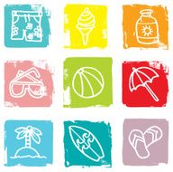 Beach and summer icon blocks N2