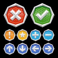 Angular frame buttons with icons