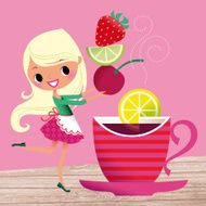 Girl and Cup of Fruit Tea