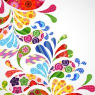 Splash of floral and ornamental drops background N2