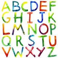 watercolor alphabet N16