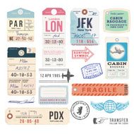 Vintage Luggage Tags and Stamps